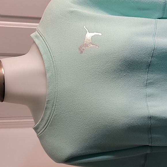 Womens Victoria Secret Pink Turquoise and Silver Logo Sweatshirt Size Small - Picture 7 of 9